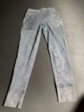 aerie Washed Gray Ribbed-Waist Jeggings